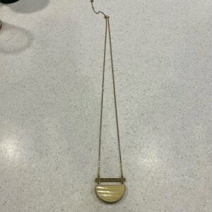 Premier Designs Gold and Cream Reversible Pendant Necklace